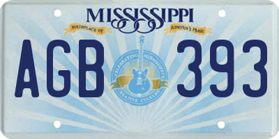 MS license plate AGB393