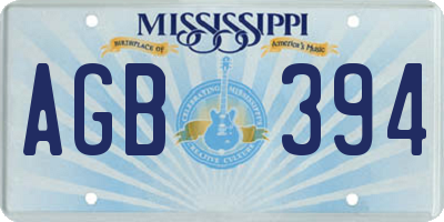MS license plate AGB394