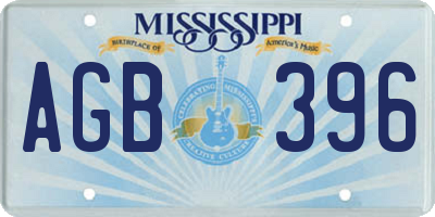 MS license plate AGB396