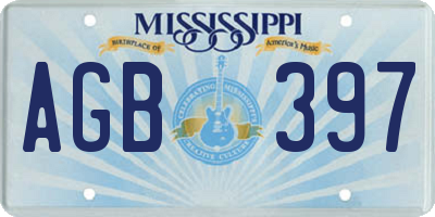 MS license plate AGB397