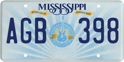 MS license plate AGB398