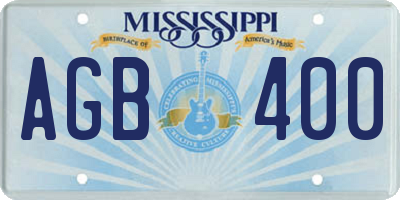 MS license plate AGB400