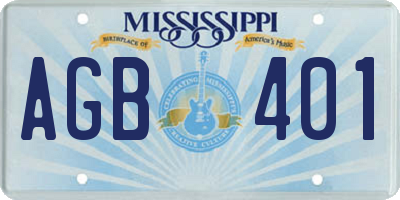 MS license plate AGB401
