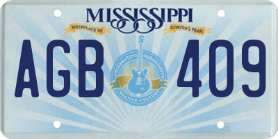 MS license plate AGB409