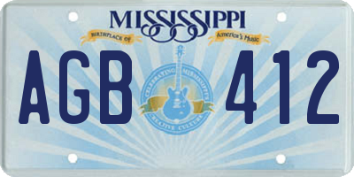MS license plate AGB412