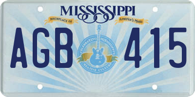 MS license plate AGB415