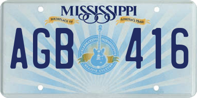 MS license plate AGB416