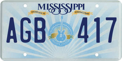 MS license plate AGB417