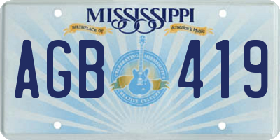 MS license plate AGB419