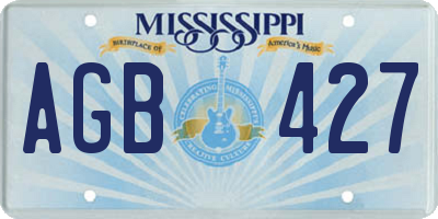 MS license plate AGB427