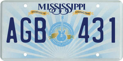 MS license plate AGB431