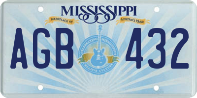 MS license plate AGB432