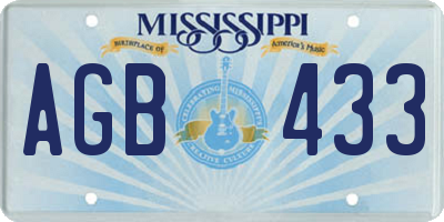 MS license plate AGB433