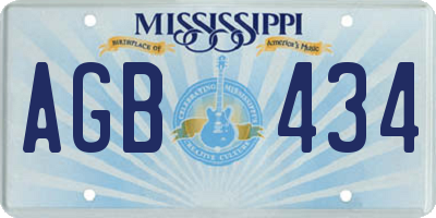 MS license plate AGB434