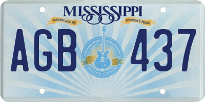 MS license plate AGB437
