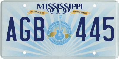 MS license plate AGB445