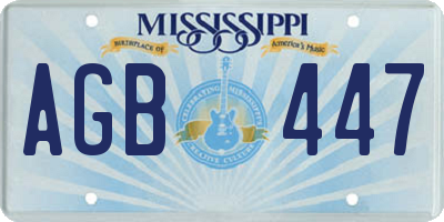 MS license plate AGB447