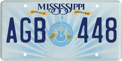 MS license plate AGB448