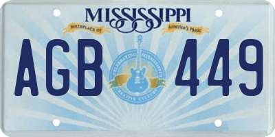 MS license plate AGB449