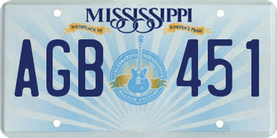 MS license plate AGB451