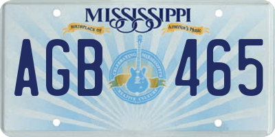 MS license plate AGB465