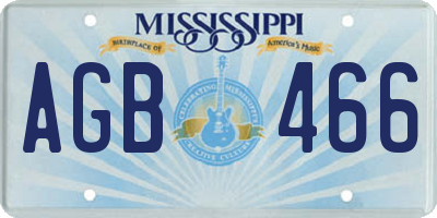 MS license plate AGB466