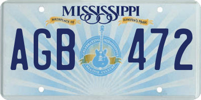 MS license plate AGB472