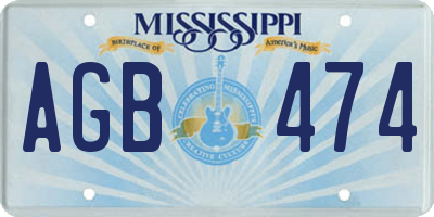 MS license plate AGB474