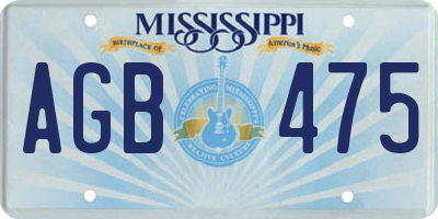 MS license plate AGB475