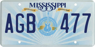 MS license plate AGB477