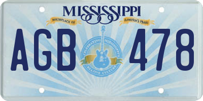 MS license plate AGB478