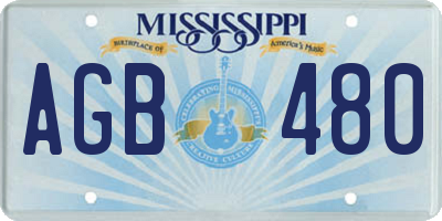 MS license plate AGB480