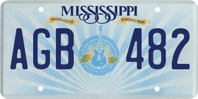 MS license plate AGB482
