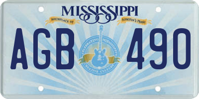 MS license plate AGB490