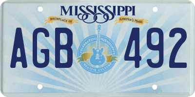 MS license plate AGB492