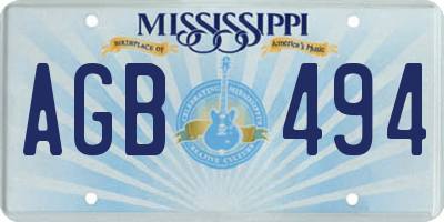 MS license plate AGB494