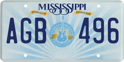 MS license plate AGB496