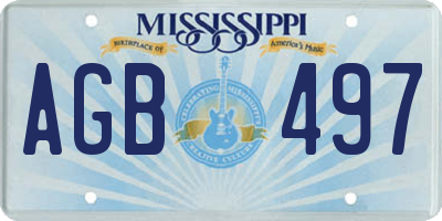 MS license plate AGB497