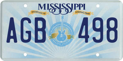MS license plate AGB498