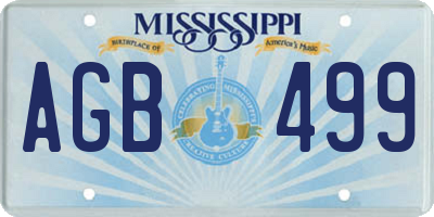 MS license plate AGB499