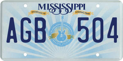 MS license plate AGB504