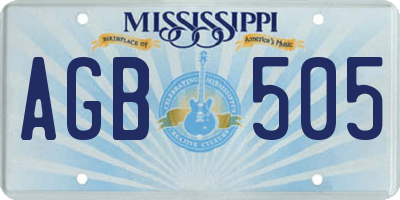 MS license plate AGB505