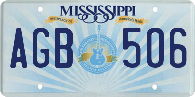 MS license plate AGB506
