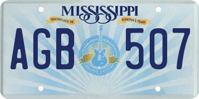 MS license plate AGB507