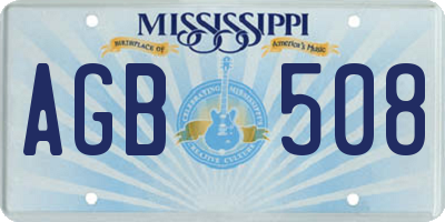 MS license plate AGB508