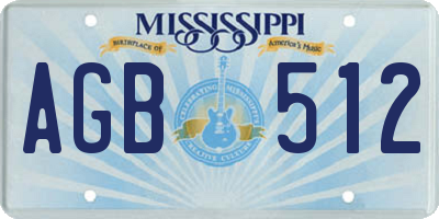 MS license plate AGB512
