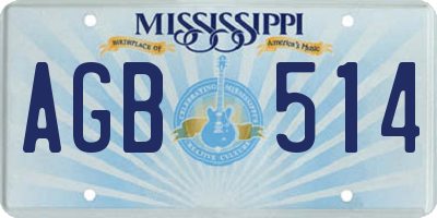 MS license plate AGB514