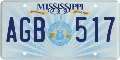 MS license plate AGB517