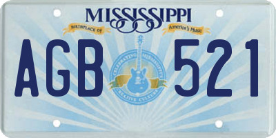 MS license plate AGB521
