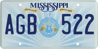 MS license plate AGB522